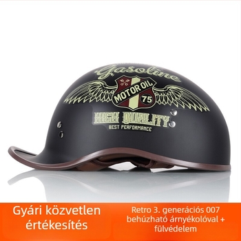 Motorkerékpár fél sisak, retro könnyű, négy évszakos uniszex (ABS, 3C tanúsítvány)