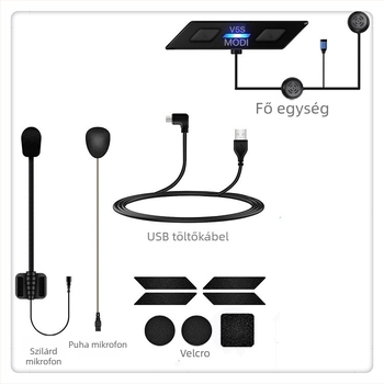 Motorkerékpár sisak Bluetooth fejhallgató V5S – kettős interkom (Bluetooth 5.1, 1500 m hatótávolság, zajcsökkentés, vízálló és porálló)
