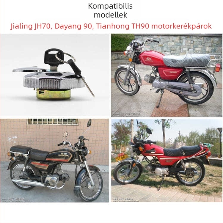 Jialing 70 motorkerékpár üzemanyag-tartály fedél — Márka Mogelon, Modell Jialing 70, Termékkód 026, tömíti a tartályt a szivárgás és párolgás megelőzésére