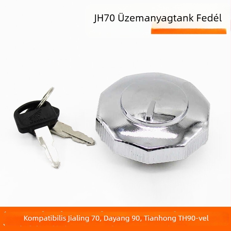 Jialing 70 motorkerékpár üzemanyag-tartály fedél — Márka Mogelon, Modell Jialing 70, Termékkód 026, tömíti a tartályt a szivárgás és párolgás megelőzésére
