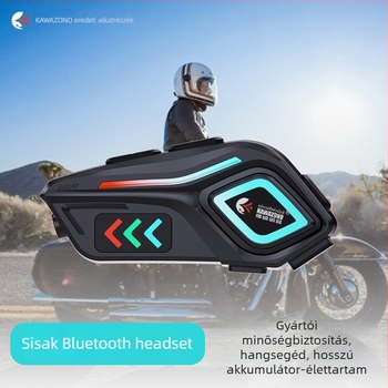 Motorkerékpár sisakhoz tartozó vezeték nélküli fejhallgató interkommal és zenével - Vízálló, 40 órás akkumulátor élettartam, Bluetooth 5.4, 10 m hatótávolság, sztereó mindkét fülre