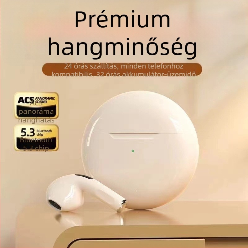 In-ear TWS Bluetooth fülhallgató, IPX4, 15 m hatótáv, Bluetooth 5.4, 4–8 óra üzemidő, sztereó