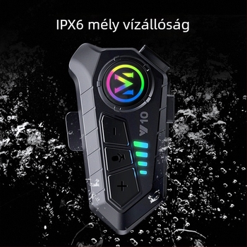 Y10 sisak Bluetooth interkom fejhallgató, 10 m hatótávolság, Bluetooth 5.0, sztereó, kétcsatornás