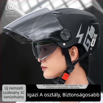 Elektromos motorkerékpár sisak ABS, fél sisak stílus, felnőtt, négy évszakos, GB811-2022A tanúsított