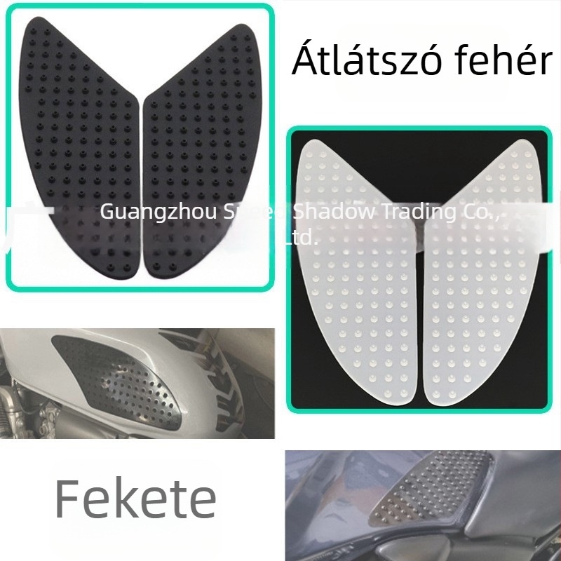 Motorkerékpár tank anti-slip matrica hőszigeteléssel, oldalsó matrica és térdvédő, kompatibilis Yamaha, Kawasaki és Honda