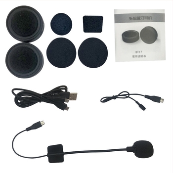 BT-17 Motorkerékpár sisak Bluetooth headset – zenelejátszás és kihangosítás – kompatibilis teljes arcvédős sisakkal, nyitott és fél sisakkal