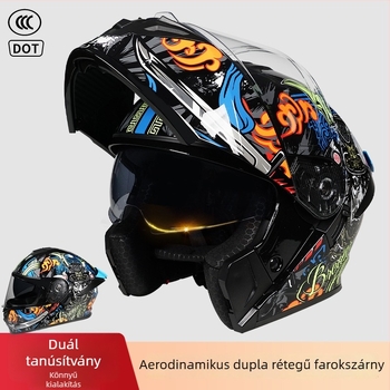 Motorkerékpár sisak Flip-Up, ABS, teljes arc, 3C tanúsítvány