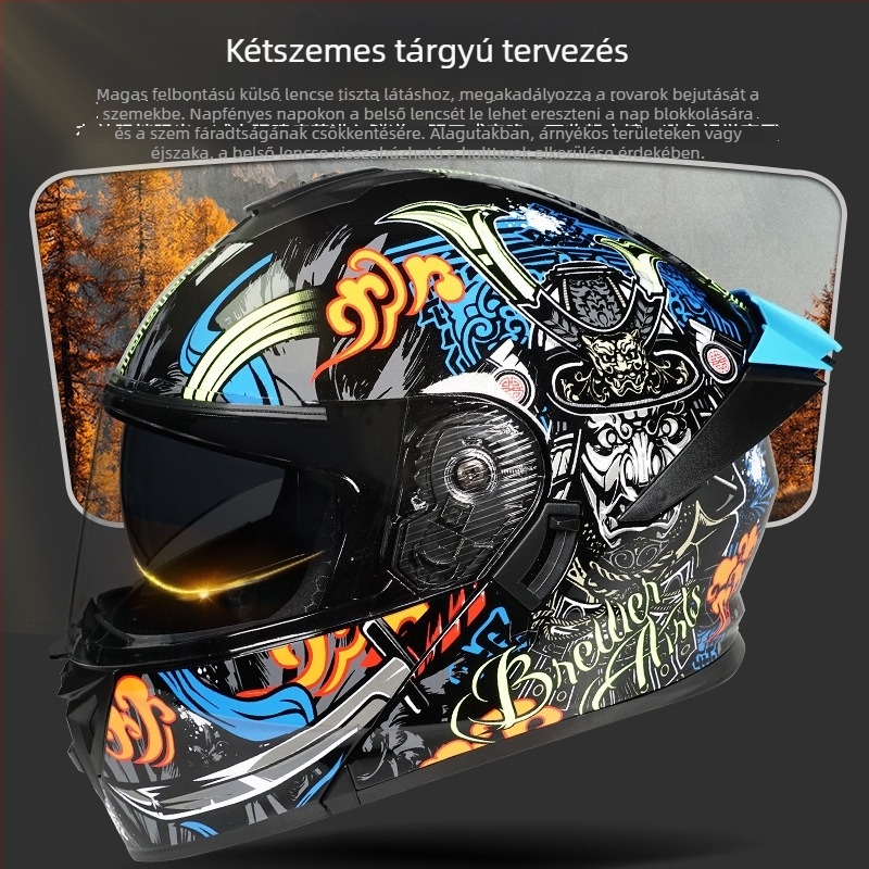 Motorkerékpár sisak Flip-Up, ABS, teljes arc, 3C tanúsítvány