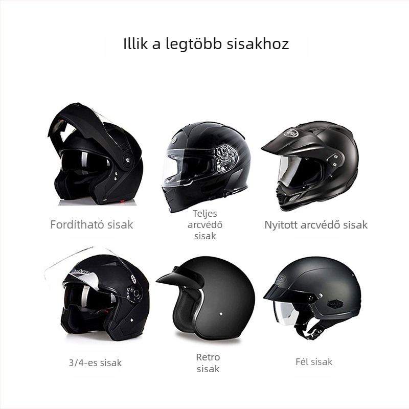 Motorkerékpár sisak Bluetooth headset zajcsökkentéssel, Bluetooth 5.0, 10 m hatótávolság, 4–8 órás akkumulátor-üzemidő, sztereó hang