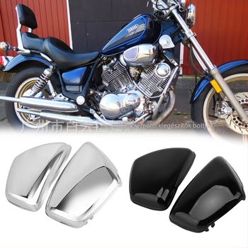 Motorkerékpár akkumulátorfedél Yamaha XV700/750 — bal és jobb oldali burkolat, dekoratív használat, BCZMT