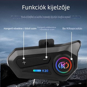 Motorkerékpár sisak Bluetooth fejhallgató – vízálló és porálló, zajcsökkentés, Bluetooth 5.0, 16 órás akkumulátor, sztereó mindkét fülön
