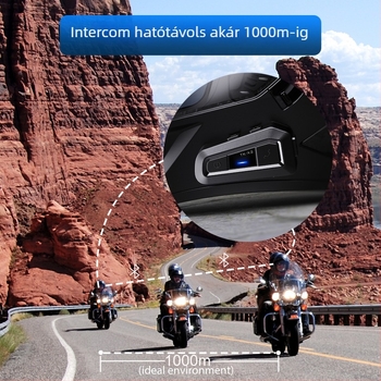 TK-X2 magánmodell motorkerékpár sisak headset interkommal — 1000 m hatótáv, Bluetooth 5.0, vízálló, porálló, stereo mindkét fül számára