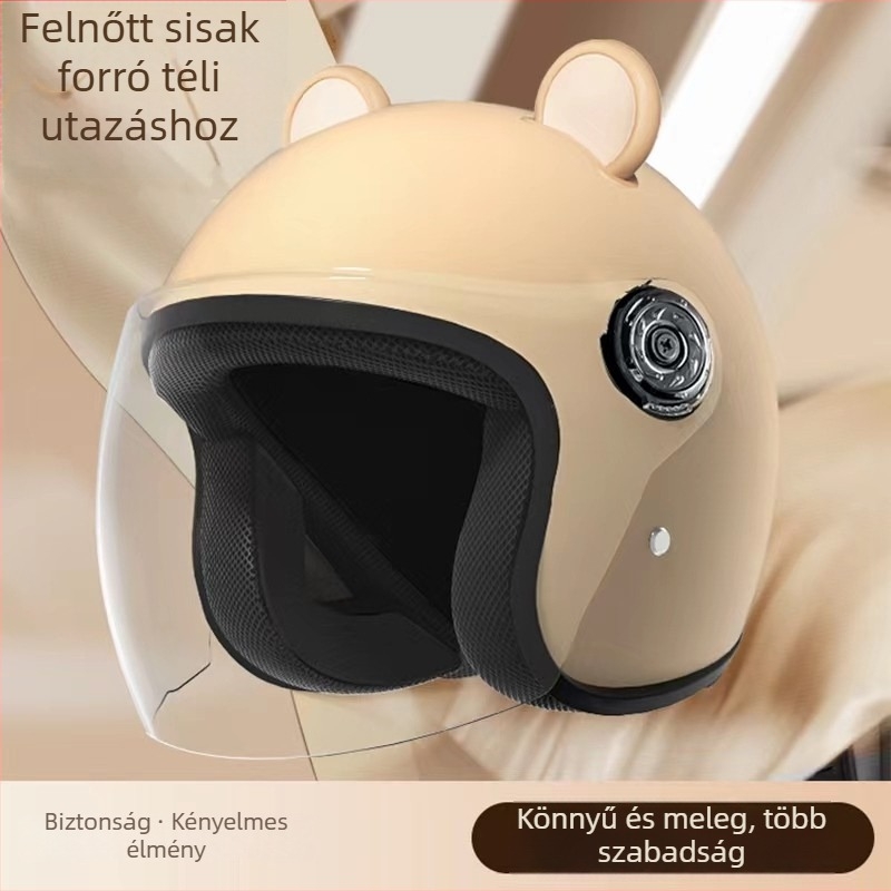 ABS anyagú 3/4 sisak felnőtteknek, minden évszakban elektromos járművekhez