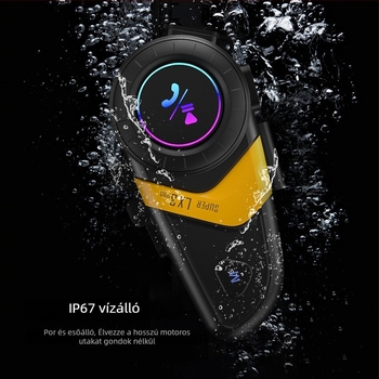 LX3PRO Bluetooth sisakfejhallgató motorkerékpárhoz — 800 m interkom, kompatibil más fejhallgatókkal, Qualcomm 5.2