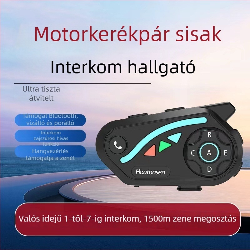 Motorkerékpár sisak Bluetooth fejhallgató V8 – 30 órás üzemidő, vízálló, zajcsökkentés, sztereó, Qualcomm QCC, két telefon egyidejű csatlakoztatása