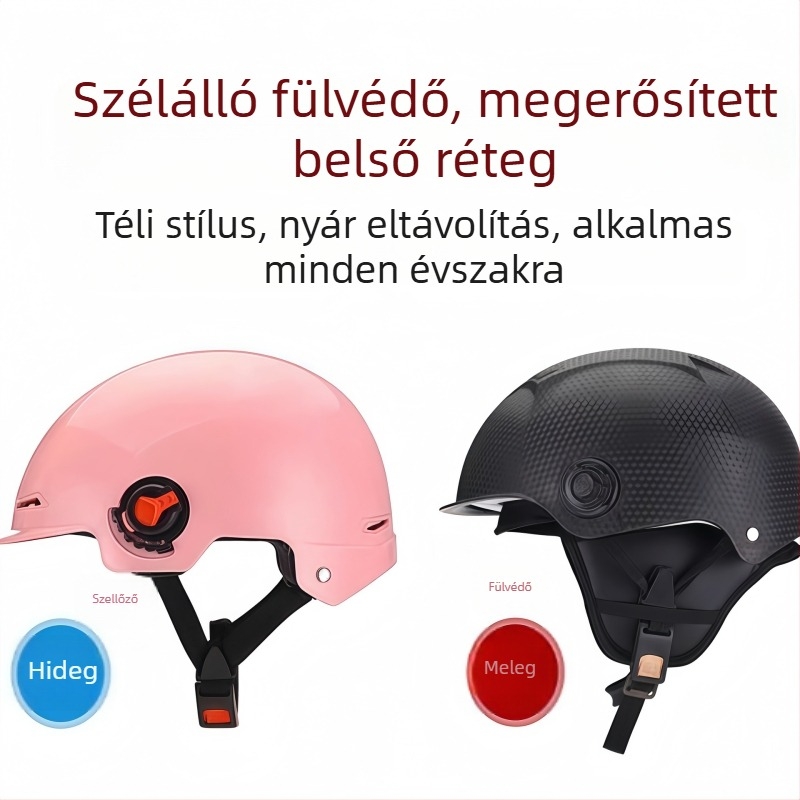 Meleg sisakbélés leválasztható belső résszel, velúr béléssel, univerzális illeszkedés