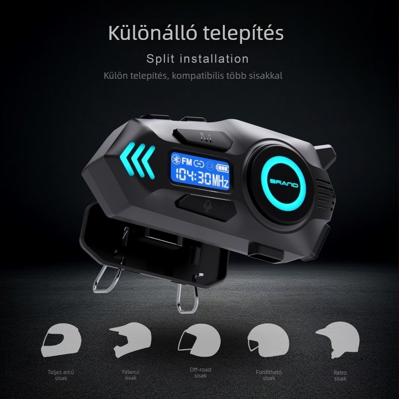 K09 valós idejű interkom sisak Bluetooth fejhallgató motorkerékpárhoz hosszú akkumulátor-élettartammal