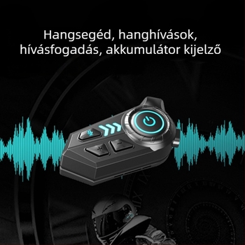Motorkerékpáros Bluetooth sisak headset — vízálló, hosszú üzemidő, beépített mikrofon, interkom a teljes arcú sisakokhoz