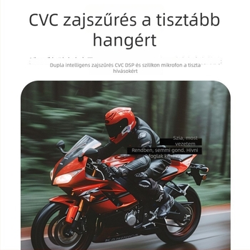 Motorkerékpár sisakhoz Bluetooth headset, 100 m hatótávolság, Bluetooth 5.0, dupla sztereó, 4–8 óra üzemidő