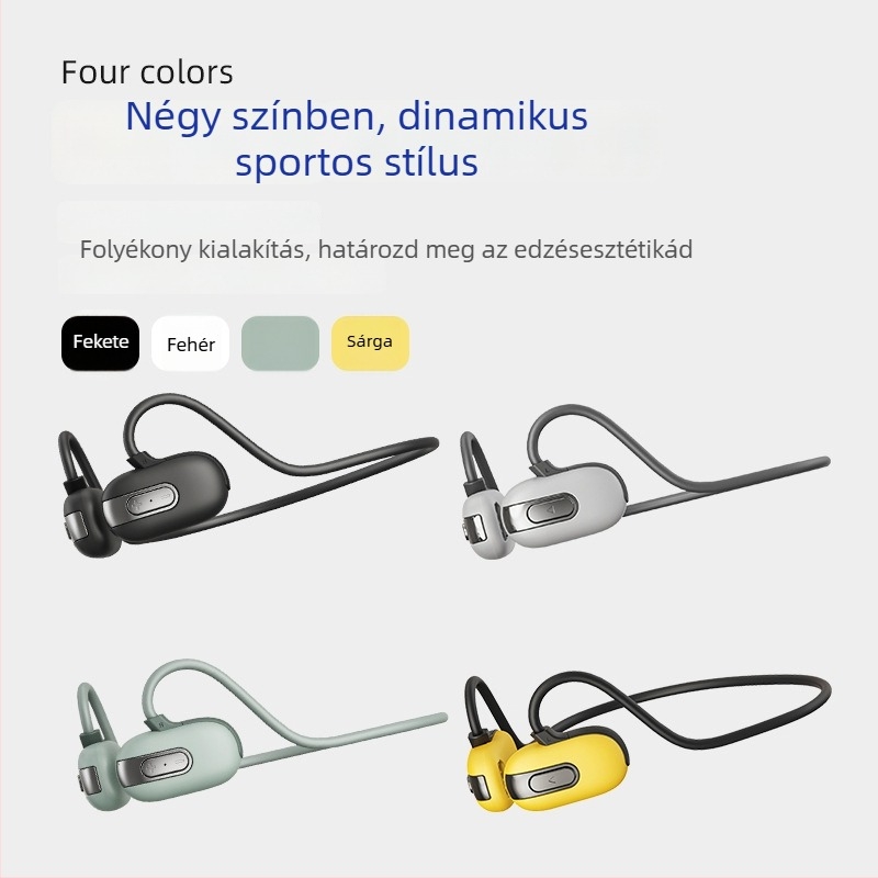 Csontvezetéses úszóhallgató – IPX8 vízálló, Bluetooth 5.3, USB 3.0, 120 mAh akkumulátor, hátulról akasztva