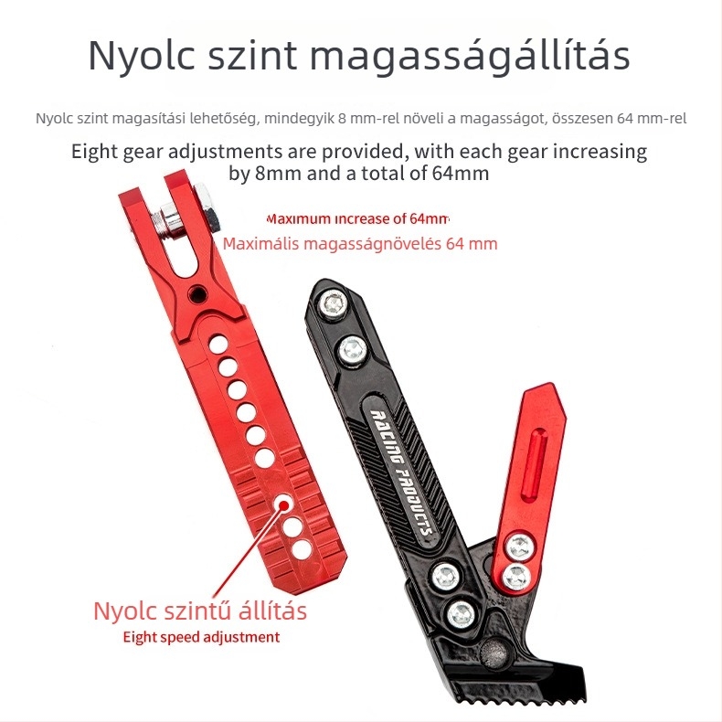 JS CNC oldalsó állvány elektromos motorkerékpárhoz – alumínium ötvözet, állítható, lovagi páncél stílus