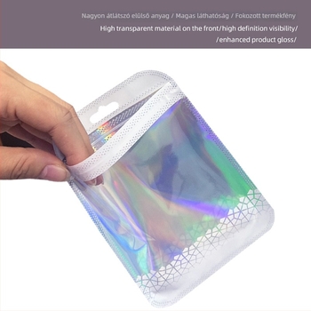 Ékszerek csomagoló tasakok, átlátszó macaron színű alumíniumfóliás zipzáras tasakok, mini ajándék tasakok, Prosperity márka, univerzális csomagolás, zárási hossz 3 cm