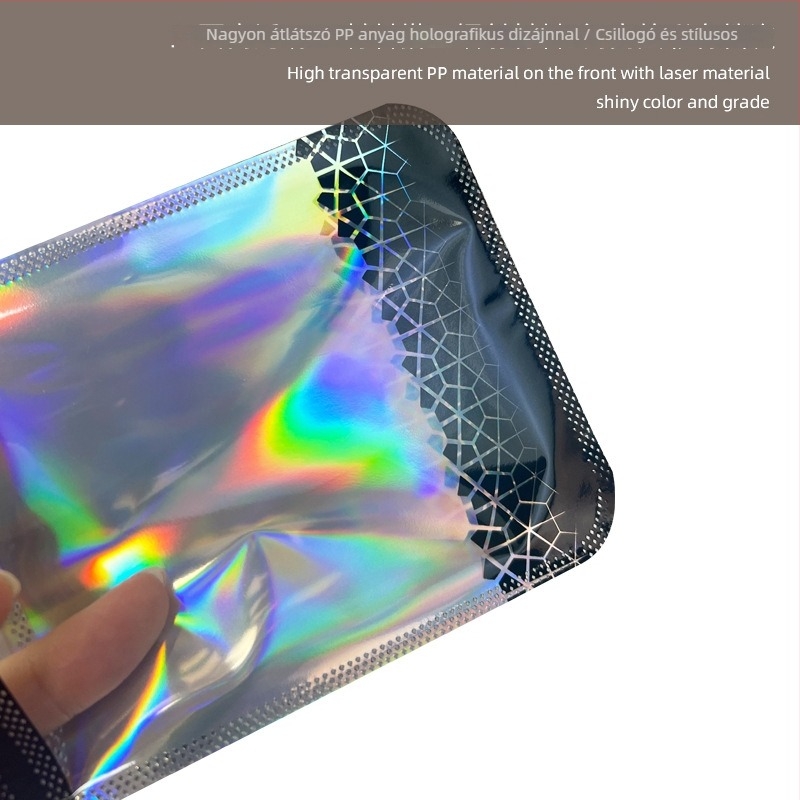 Ékszerek csomagoló tasakok, átlátszó macaron színű alumíniumfóliás zipzáras tasakok, mini ajándék tasakok, Prosperity márka, univerzális csomagolás, zárási hossz 3 cm