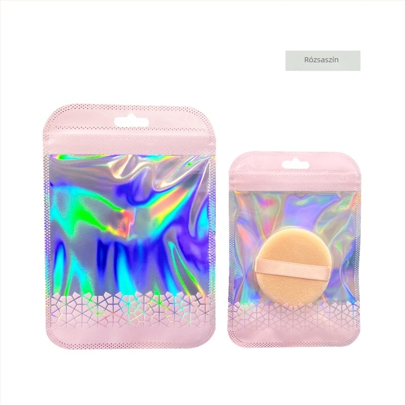 Ékszerek csomagoló tasakok, átlátszó macaron színű alumíniumfóliás zipzáras tasakok, mini ajándék tasakok, Prosperity márka, univerzális csomagolás, zárási hossz 3 cm