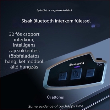 MODI 60R Motorkerékpár interkom fejhallgató, Bluetooth 5.1, 1000 m hatótáv, vízálló, One-Touch Networking, zene és hangvezérlés