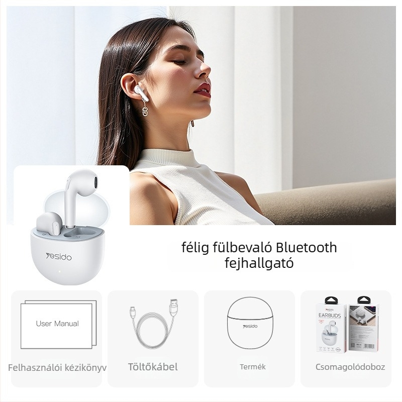 Yesido Vezeték nélküli Bluetooth In-Ear Fülhallgatók, Hosszú Üzemidő, Sportos Használathoz