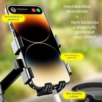 Motorkerékpárhoz és kerékpárhoz használható telefon-tartó navigációval, ütésálló