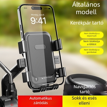 Motorkerékpárhoz és kerékpárhoz használható telefon-tartó navigációval, ütésálló