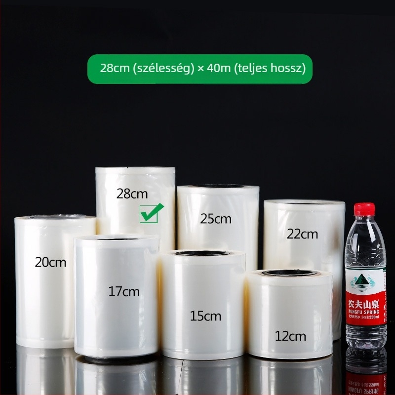 Ételcsomagoló tasakok tekercsen, sima felület, gravírozott nyomtatás, vákuumzárás, testreszabható feldolgozás