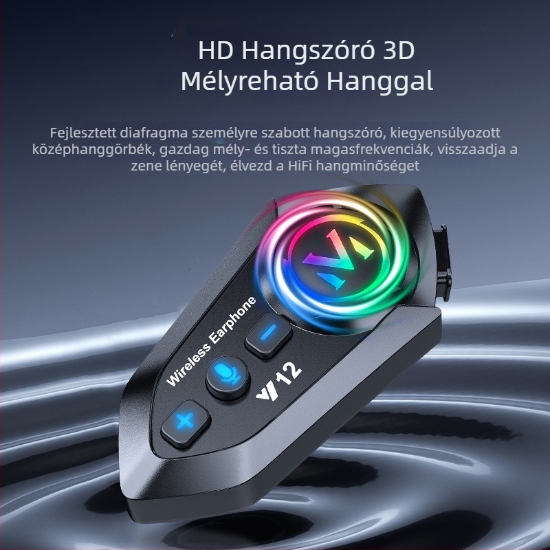 Motorkerékpár sisak Bluetooth fülhallgató – kettős fülhallgató, sztereó hang, BT 5.0, 10 m hatótáv, 13 óra üzemidő, két telefon párhuzamos csatlakozása