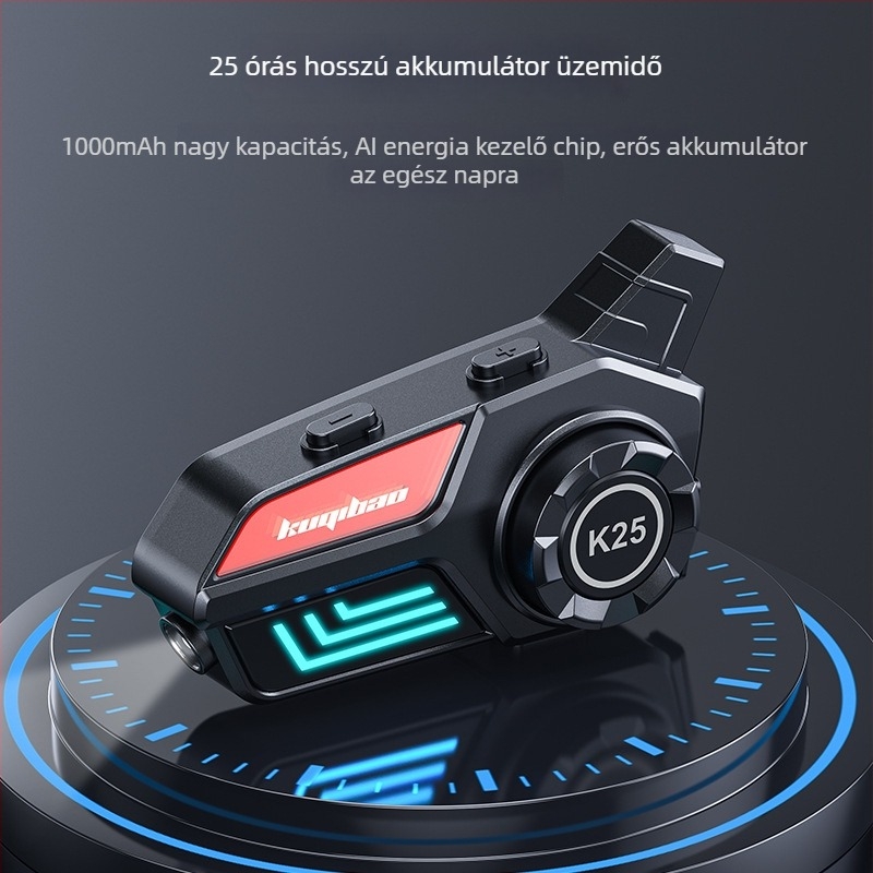 Motorkerékpár sisak Bluetooth headset - 10 m hatótáv, Bluetooth 5.0, vízálló, zajcsökkentés, 30 h üzemidő