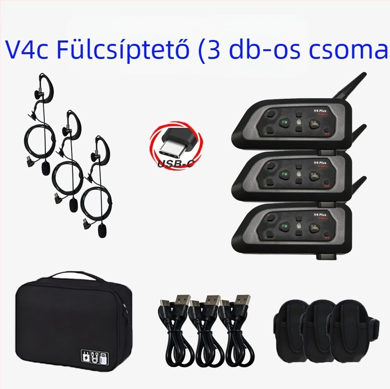 Futballbíró interkom fejhallgató - Bluetooth 5.0, Vízálló, Zajcsökkentés, 800 m hatótáv, 12 órás akkumulátor
