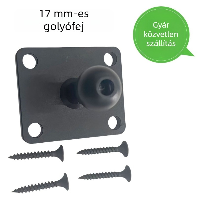 Négyszögletes kamera tartó alumíniumötvözetből 17 mm gömbfejjel, modell 12356, kompatibilis tablet állványhoz