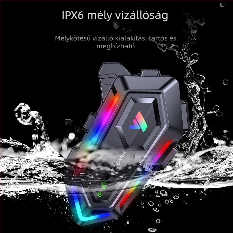 Y20max Sisak Interkom - Bluetooth 5.3, 20 m tartomány, vízálló és porálló, 32 órás üzemidő, sztereó