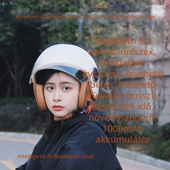 AI intelligens Bluetooth fülhallgatóval ellátott sisak vezetéshez, uniszex, minden évszakban alkalmas