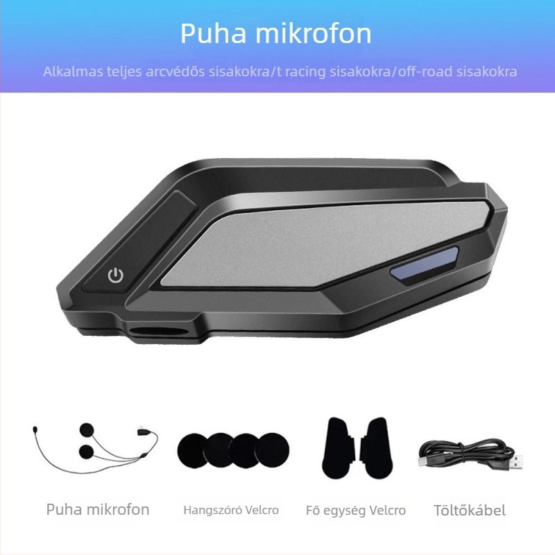 Motorkerékpáros Bluetooth sisak headset magánmodell — Bluetooth 5.3, 100 m hatótáv, 3D hang, sztereó, vízálló és porálló