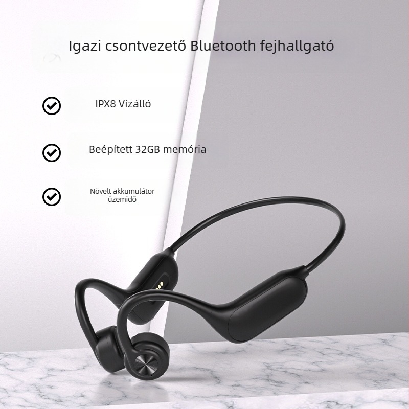 Csontvezetéses Bluetooth fejhallgató - IP68 vízálló, Bluetooth 5.4, hatótáv 15 m, akkumulátor üzemideje >8 óra