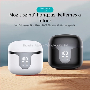 S47 Vezeték nélküli Bluetooth fülhallgató, alacsony késleltetés Esportokhoz, Bluetooth 5.3, digitális kijelző, 4–8 óra üzemidő, 10 m hatótávolság