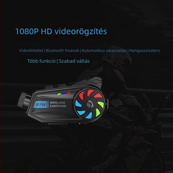 Motorkerékpár sisak Bluetooth headset navigációval, zene és hívások, integrált kamera és felvétel, Bluetooth 5.4, 10 m hatótáv, sztereó kettős csatorna, vízálló és porálló, több mint 20 óra zenehallgatás