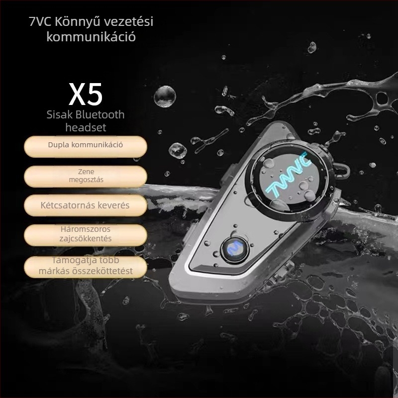 Motorkerékpár sisak Bluetooth headset, vezeték nélküli dupla interkom, több márkával összekapcsolható, kültéri sportokhoz