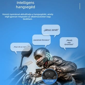 Motorkerékpár sisak Bluetooth fülhallgató – 25 m hatótávolság, vízálló és porálló, sztereó binaurális, kihangosítás, hangvezérlés