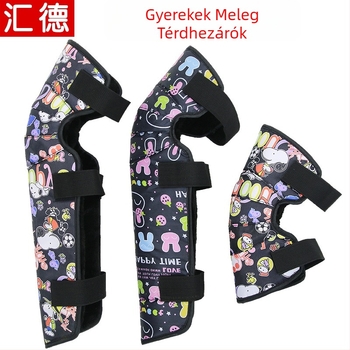 Huide Gyermekek téli meleg térdvédők kerékpározáshoz, Velcro záródás, Oxford anyag műszőrmés bélés, rövid/hossz stílus