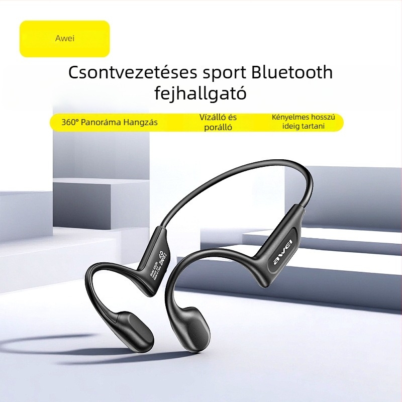 Csontvezetéses fejhallgatók, fülhöz rögzítve, kétoldalas sztereó, Bluetooth 6.0, üzemidő több mint 8 óra