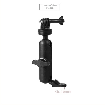 Motorkerékpárhoz illeszkedő dash cam és action kamera tartó, GoPro autóhoz illő gimbal-tartó