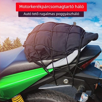 Kerékpár csomagtartó háló, sisak háló, üzemanyag-tank háló, kosárháló; megerősített gumírozott háló; modell TC-1; illeszkedik bármilyen kerékpárhoz