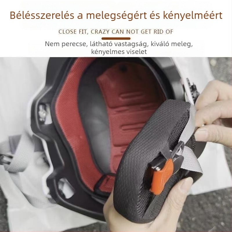 ABS anyagú fél sisak leválasztható fülvédővel, univerzális illeszkedés, elektromos járművek közlekedéséhez, GB811-2022B tanúsítvány